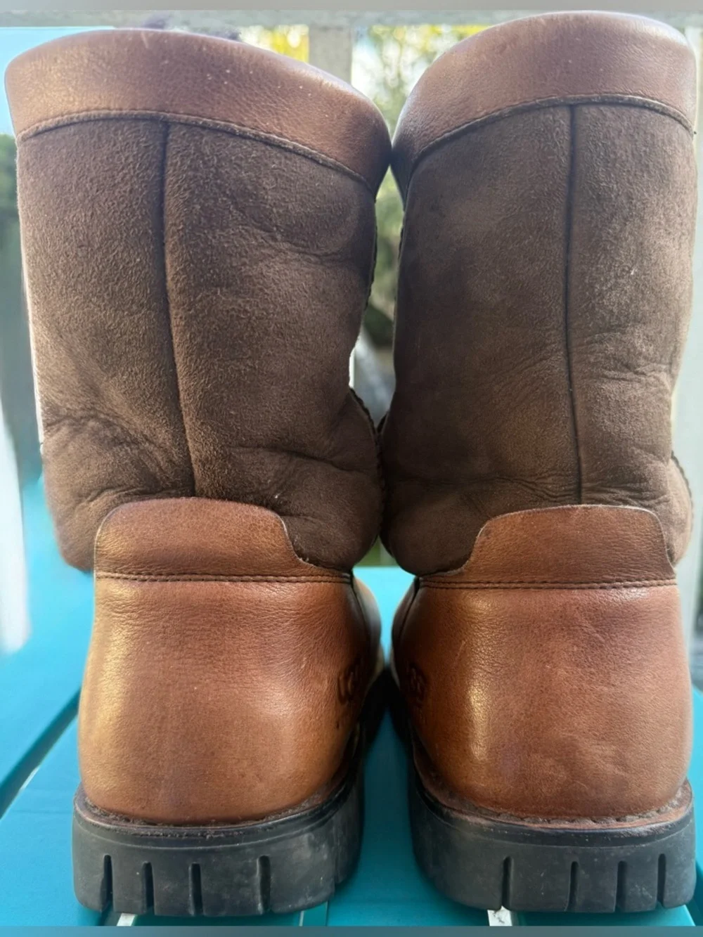 🧥 UGG Australia Beacon Men’s Brown Leather Sheepskin Boots Sz 11